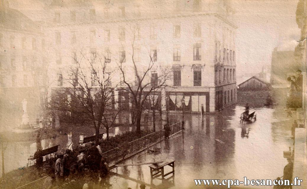 BESANÇON - Inondations du 28 décembre 1882 au square St Amour
